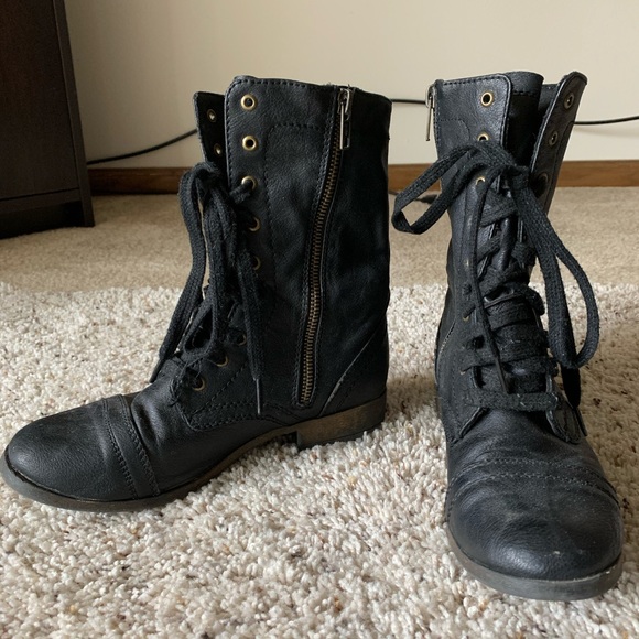 Black Combat Boots - Picture 3 of 8